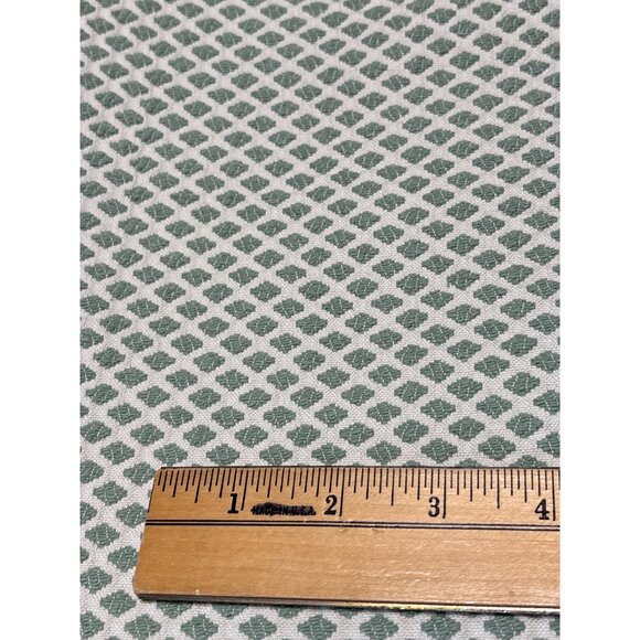 Green & Cream Diamond Upholstery Fabric Durable Textured Material 1 yard + 1" x - Picture 2 of 4